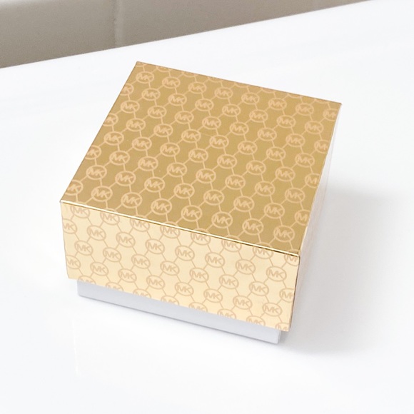 Michael Kors Gold Tone Mk Heart Lock Earrings - Picture 6 of 7